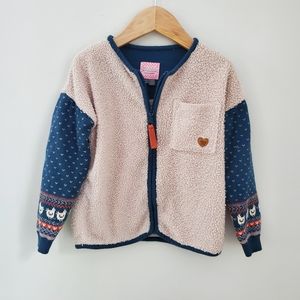 4T Souris Mini 🍁: CHICKEN sherpa zip shacket